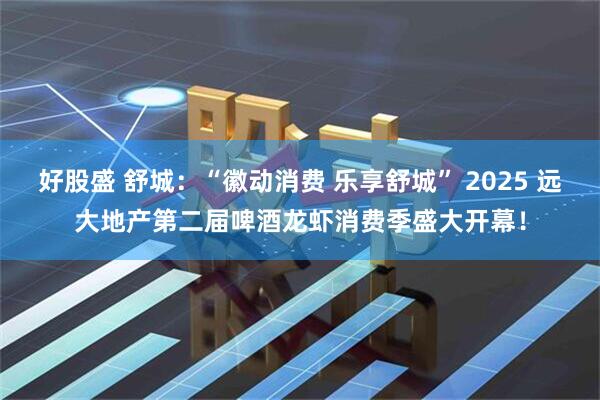 好股盛 舒城：“徽动消费 乐享舒城” 2025 远大地产第二届啤酒龙虾消费季盛大开幕！